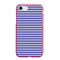 Чехол iPhone 7/8 матовый Тельняшка моряка, цвет: 3D-малиновый