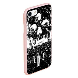 Чехол iPhone 7/8 матовый Череп черного клевера, цвет: 3D-светло-розовый — фото 2