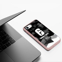 Чехол iPhone 7/8 матовый Rainbow six cybersport, цвет: 3D-светло-розовый — фото 2