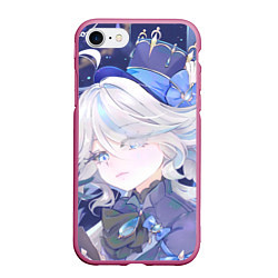 Чехол iPhone 7/8 матовый Genshin Impact Furina smug, цвет: 3D-малиновый