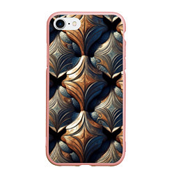 Чехол iPhone 7/8 матовый Деревянные узоры щита, цвет: 3D-светло-розовый