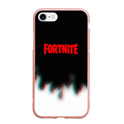 Чехол iPhone 7/8 матовый Fortnite flame glitch, цвет: 3D-светло-розовый