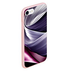 Чехол iPhone 7/8 матовый Абстрактные волнистые полосы, цвет: 3D-светло-розовый — фото 2