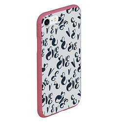 Чехол iPhone 7/8 матовый Ева буквы паттерн, цвет: 3D-малиновый — фото 2