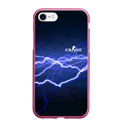 Чехол iPhone 7/8 матовый Counter Strike - lightning, цвет: 3D-малиновый
