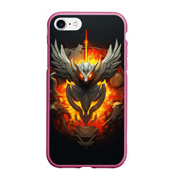 Чехол iPhone 7/8 матовый Огненный символ орла, цвет: 3D-малиновый