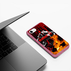 Чехол iPhone 7/8 матовый Спартанец MMA, цвет: 3D-малиновый — фото 2