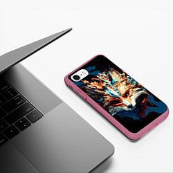 Чехол iPhone 7/8 матовый Живописный лис, цвет: 3D-малиновый — фото 2