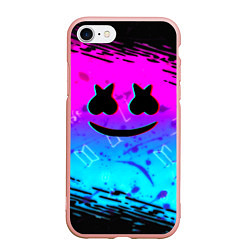 Чехол iPhone 7/8 матовый Маршмэллоу x бтс неоновый стиль, цвет: 3D-светло-розовый