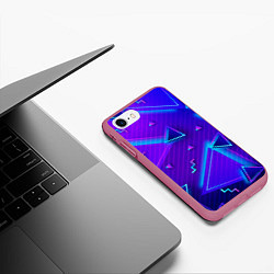 Чехол iPhone 7/8 матовый Neon Pattern colored, цвет: 3D-малиновый — фото 2