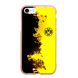 Чехол iPhone 7/8 матовый Borussia fc sport краски, цвет: 3D-светло-розовый