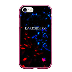 Чехол iPhone 7/8 матовый Darksiders space logo, цвет: 3D-малиновый