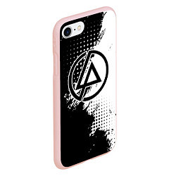 Чехол iPhone 7/8 матовый Linkin park - черно-белая абстракция, цвет: 3D-светло-розовый — фото 2