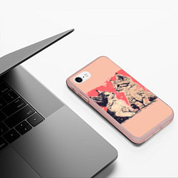 Чехол iPhone 7/8 матовый Влюбленные котята 14 февраля, цвет: 3D-светло-розовый — фото 2