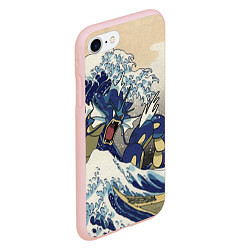 Чехол iPhone 7/8 матовый Kanagawa wave - Gyarados, цвет: 3D-светло-розовый — фото 2