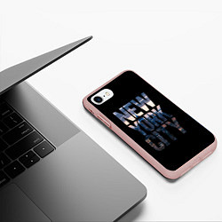 Чехол iPhone 7/8 матовый New York City - USA, цвет: 3D-светло-розовый — фото 2