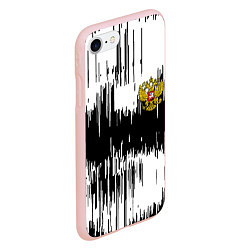 Чехол iPhone 7/8 матовый Россия герб штриховка, цвет: 3D-светло-розовый — фото 2