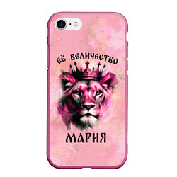 Чехол iPhone 7/8 матовый Её величество Мария - львица, цвет: 3D-малиновый