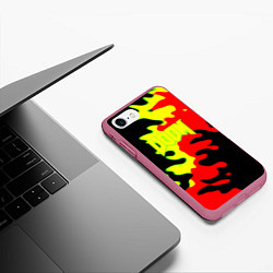 Чехол iPhone 7/8 матовый Doom mars abstract, цвет: 3D-малиновый — фото 2