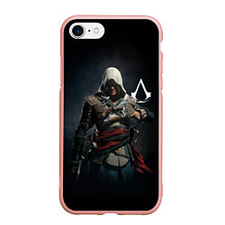 Чехол iPhone 7/8 матовый Эдвард Кенуей Assassins black flag, цвет: 3D-светло-розовый