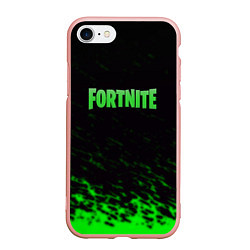 Чехол iPhone 7/8 матовый Fortnite краски зелёные, цвет: 3D-светло-розовый