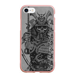 Чехол iPhone 7/8 матовый Demonic samurai, цвет: 3D-светло-розовый