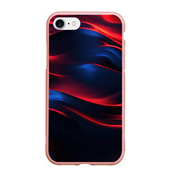 Чехол iPhone 7/8 матовый Красно-синие полосы, цвет: 3D-светло-розовый