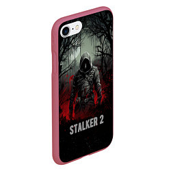 Чехол iPhone 7/8 матовый Stalker 2 dark mode, цвет: 3D-малиновый — фото 2