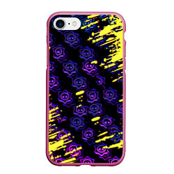 Чехол iPhone 7/8 матовый Brawl stars neon mobile, цвет: 3D-малиновый