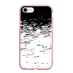 Чехол iPhone 7/8 матовый GTA vice city краски, цвет: 3D-светло-розовый