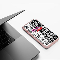 Чехол iPhone 7/8 матовый Jojo anime pattern, цвет: 3D-светло-розовый — фото 2