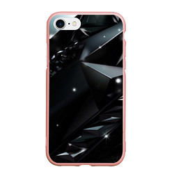 Чехол iPhone 7/8 матовый Black luxury abstract, цвет: 3D-светло-розовый