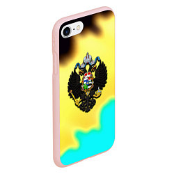 Чехол iPhone 7/8 матовый Российская империя герб краски, цвет: 3D-светло-розовый — фото 2