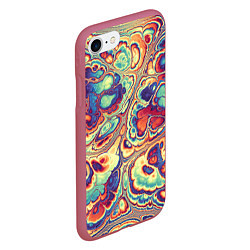Чехол iPhone 7/8 матовый Абстрактный разноцветный паттерн, цвет: 3D-малиновый — фото 2