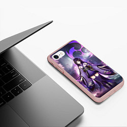 Чехол iPhone 7/8 матовый Genshin Impact - character Raiden, цвет: 3D-светло-розовый — фото 2