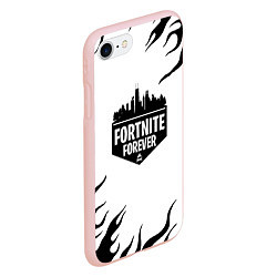 Чехол iPhone 7/8 матовый Epic games fortnite fire, цвет: 3D-светло-розовый — фото 2