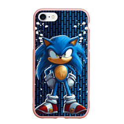 Чехол iPhone 7/8 матовый Sonic - splash and logo, цвет: 3D-светло-розовый