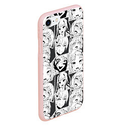 Чехол iPhone 7/8 матовый Ahegao узор, цвет: 3D-светло-розовый — фото 2
