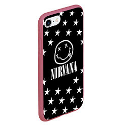 Чехол iPhone 7/8 матовый Nirvana stars steel, цвет: 3D-малиновый — фото 2