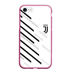 Чехол iPhone 7/8 матовый Juventus sport geometry, цвет: 3D-малиновый