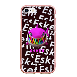 Чехол iPhone 7/8 матовый Esskeetit logo pattern, цвет: 3D-светло-розовый