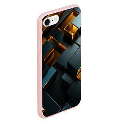 Чехол iPhone 7/8 матовый Черные и золотые слитки, цвет: 3D-светло-розовый — фото 2