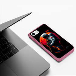 Чехол iPhone 7/8 матовый Космический воин, цвет: 3D-малиновый — фото 2