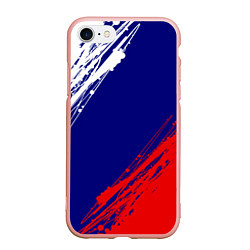 Чехол iPhone 7/8 матовый Триколор Россия, цвет: 3D-светло-розовый