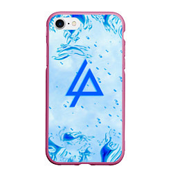 Чехол iPhone 7/8 матовый Linkin park холодный огонь бренд, цвет: 3D-малиновый