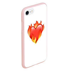 Чехол iPhone 7/8 матовый Сердце в огне эмодзи, цвет: 3D-светло-розовый — фото 2