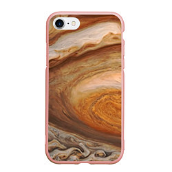 Чехол iPhone 7/8 матовый Волны Юпитера - star dust, цвет: 3D-светло-розовый