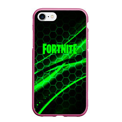 Чехол iPhone 7/8 матовый Fortnite epic броня зелёная, цвет: 3D-малиновый