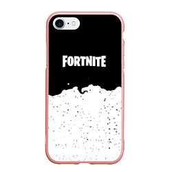 Чехол iPhone 7/8 матовый Fortnite тёмная ночь, цвет: 3D-светло-розовый