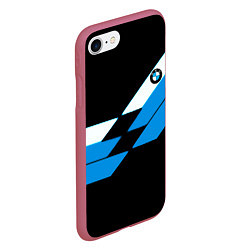 Чехол iPhone 7/8 матовый BMW sport geometry blu, цвет: 3D-малиновый — фото 2